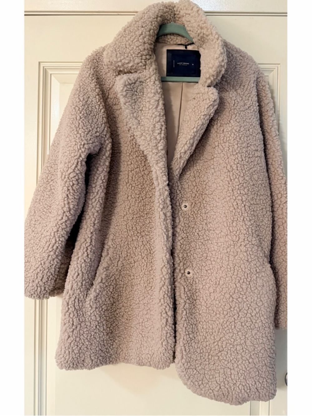 Lucky Brand Cream Faux-Sherpa Teddy Jacket